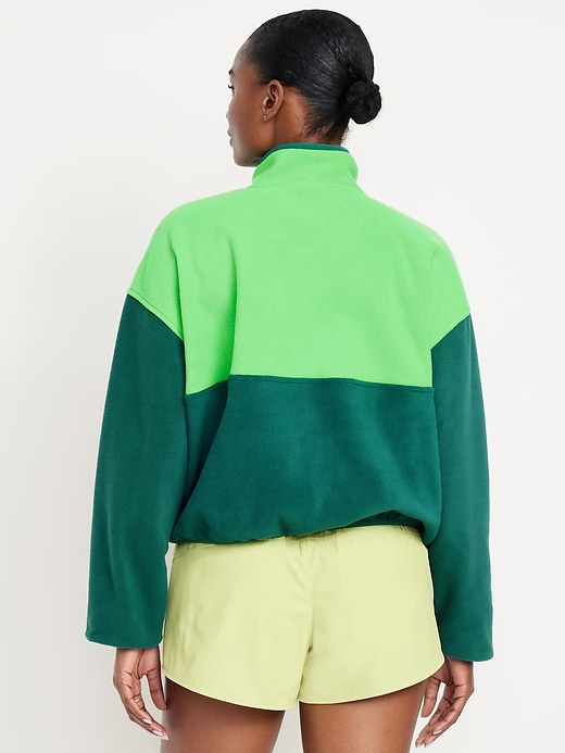 Image number 2 showing, Oversized Performance Microfleece Cropped Half Zip