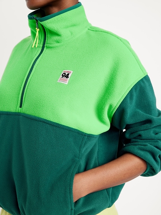 Image number 6 showing, Oversized Performance Microfleece Cropped Half Zip