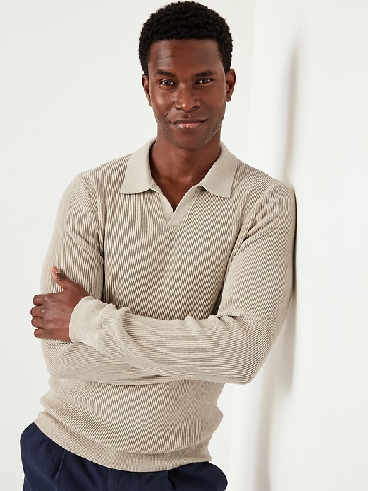 Image number 3 showing, Long-Sleeve Sweater-Knit Polo
