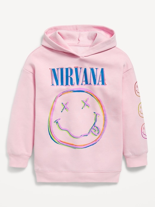Image number 3 showing, Nirvana™ Oversized Graphic Tunic Pullover Hoodie for Girls