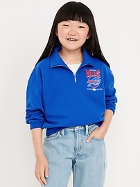 Image number 1 showing, NFL™ Buffalo Bills™ Oversized Quarter-Zip Sweatshirt for Girls