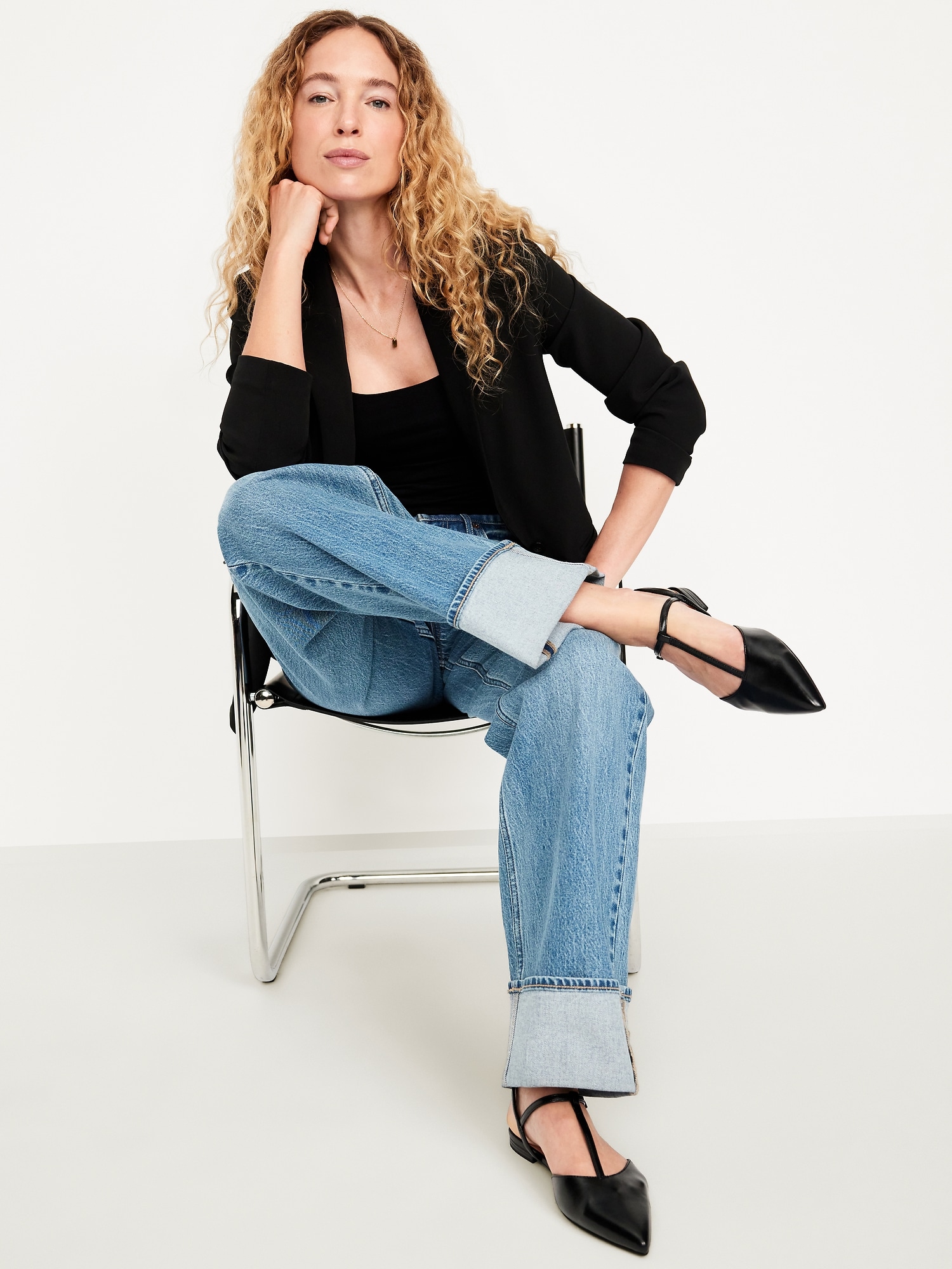 Faux-Leather Mary Jane T-Strap Flats for Women