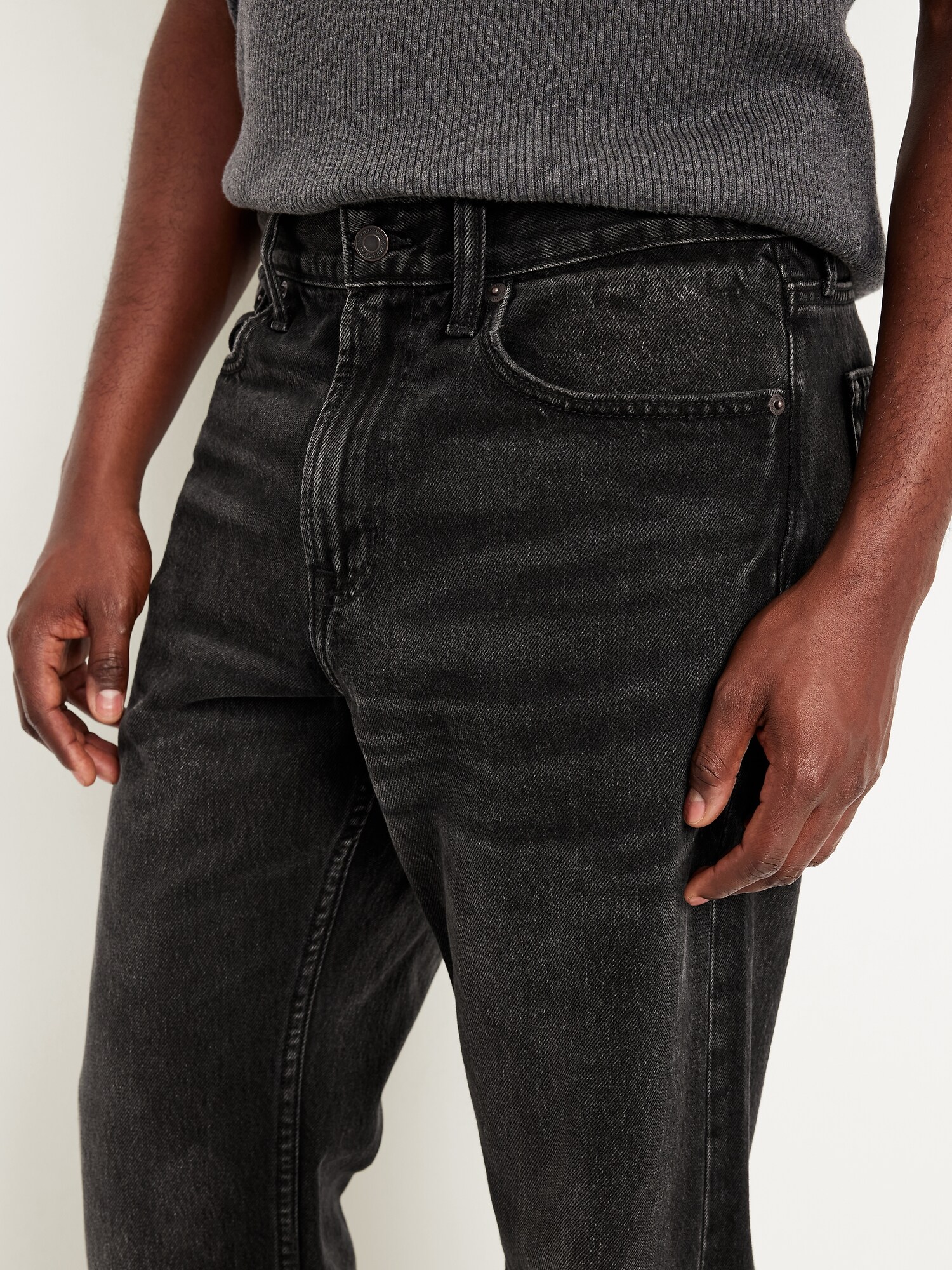 Мужские джинсы Old Navy 90's Loose, цвет: Чёрный варёный — фото 5