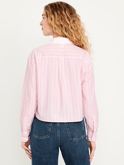 Cropped Button-Down Oxford Shirt
