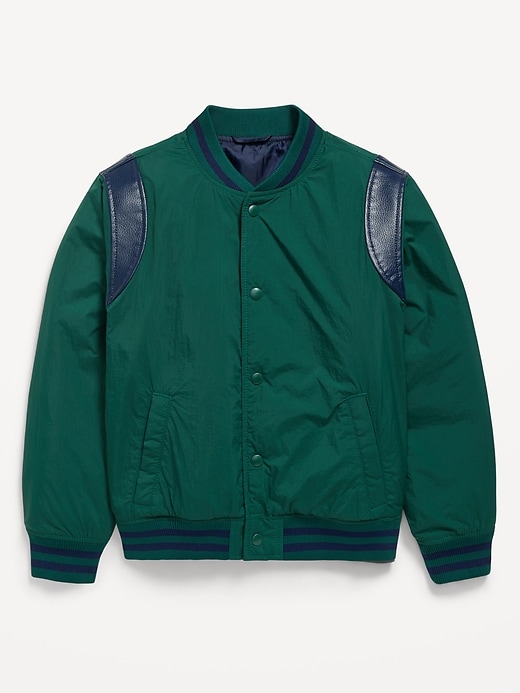 Image number 2 showing, Water-Resistant Vintage-Style Bomber Jacket for Boys