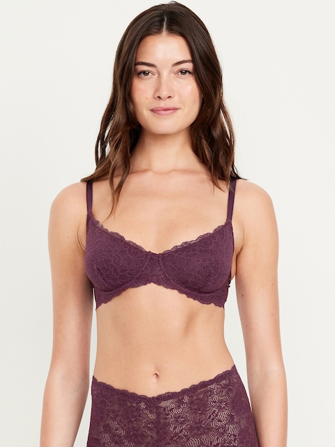 Lace Balconette Bra - Plum Paradise