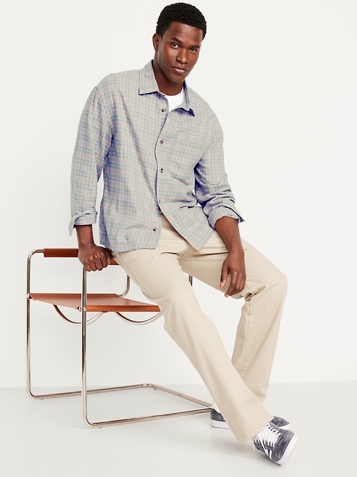 Image number 3 showing, Loose Fit Cropped Plaid Flannel Shirt