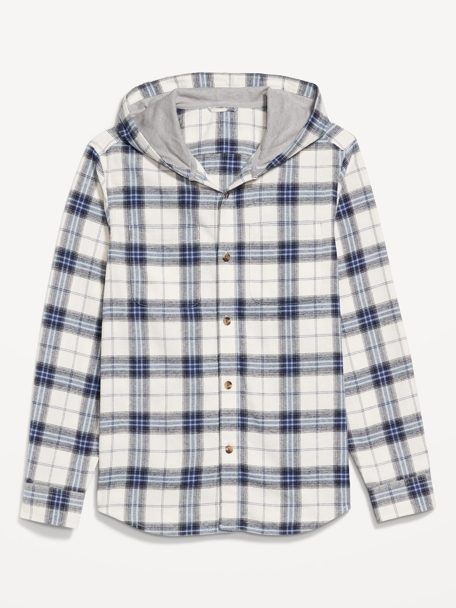 Hooded Plaid Flannel Shirt