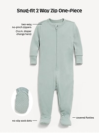 Image number 4 showing, Snug-Fit 2 Way Zip Footed One-Piece for Baby