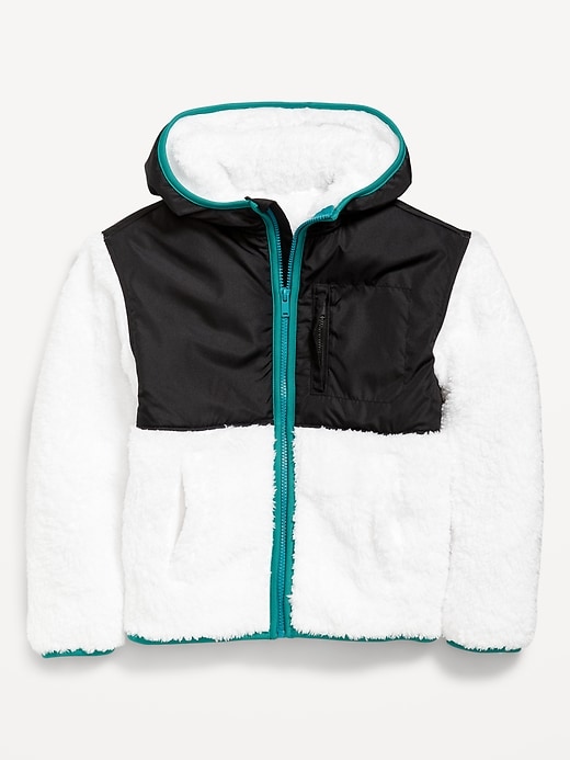 Image number 2 showing, Loose Sherpa Pocket Hooded Jacket for Boys