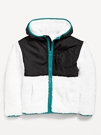 Image number 2 showing, Loose Sherpa Pocket Hooded Jacket for Boys