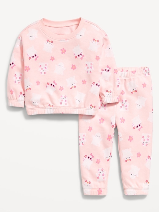 Image number 2 showing, Printed French Terry Sweatshirt and Pants Set for Baby