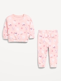 Image number 3 showing, Printed French Terry Sweatshirt and Pants Set for Baby