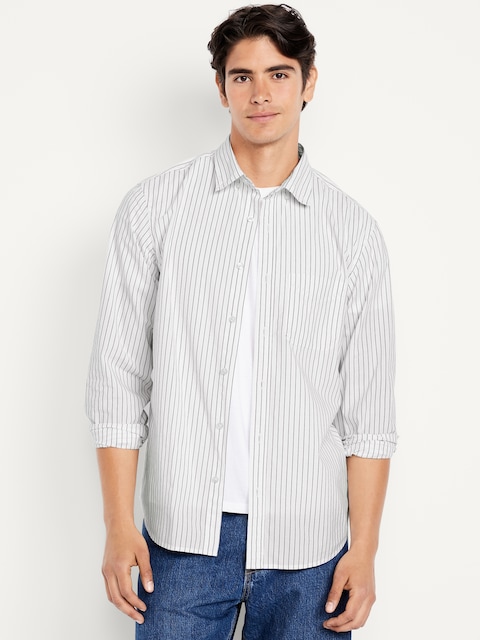Classic Fit Printed Everyday Shirt - White Stripe