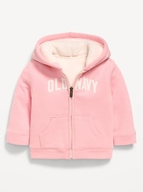 Image number 1 showing, Logo-Graphic Sherpa-Lined Zip Hoodie for Baby