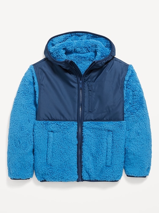 Image number 2 showing, Loose Sherpa Pocket Hooded Jacket for Boys