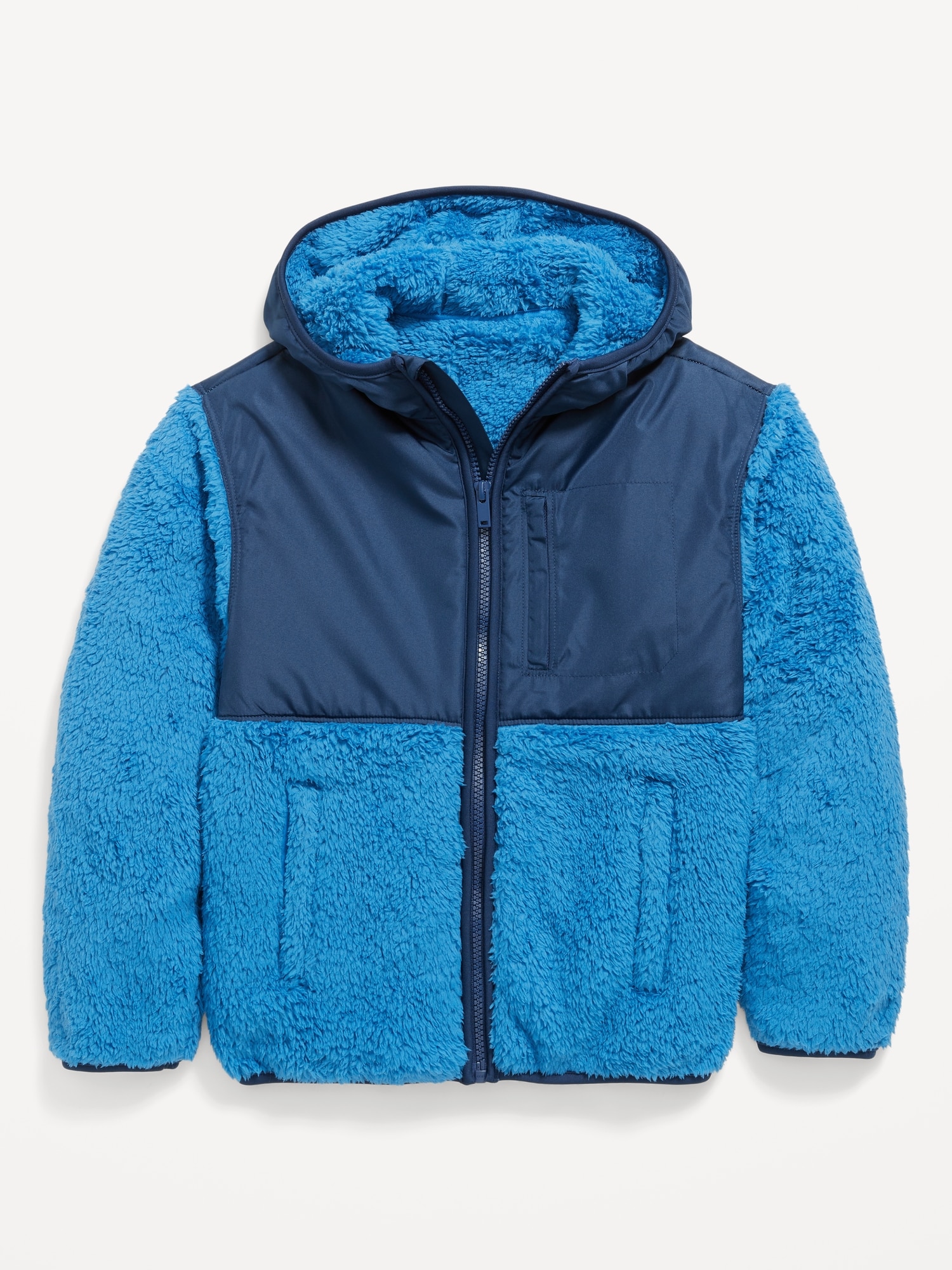 Loose Sherpa Pocket Hooded Jacket for Boys