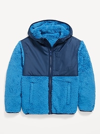 Image number 2 showing, Loose Sherpa Pocket Hooded Jacket for Boys