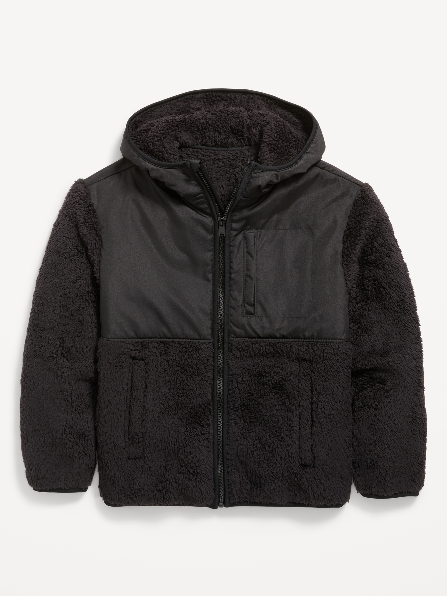 Loose Sherpa Pocket Hooded Jacket for Boys