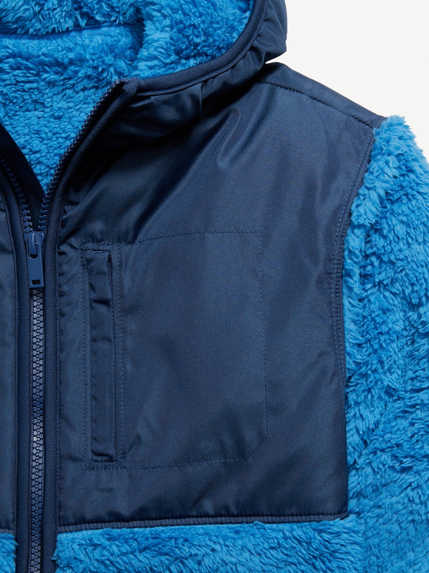 Loose Sherpa Pocket Hooded Jacket for Boys