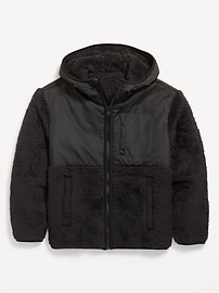 Image number 2 showing, Loose Sherpa Pocket Hooded Jacket for Boys