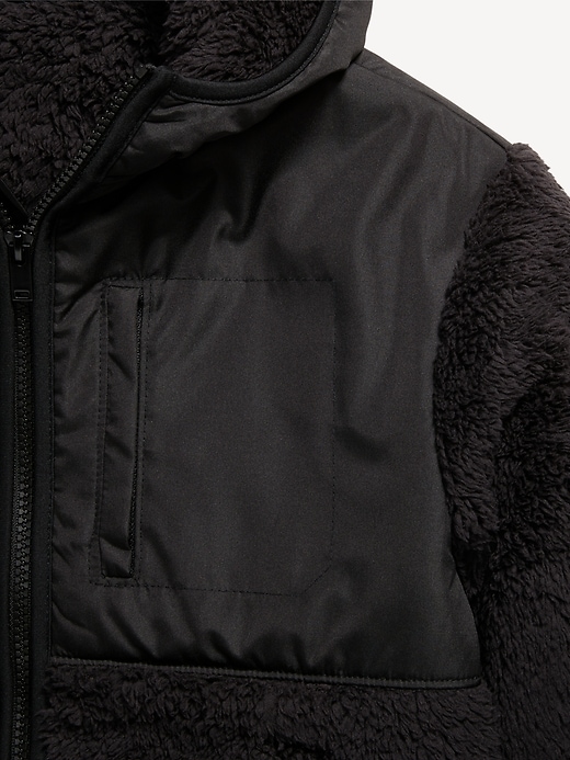 Image number 3 showing, Loose Sherpa Pocket Hooded Jacket for Boys