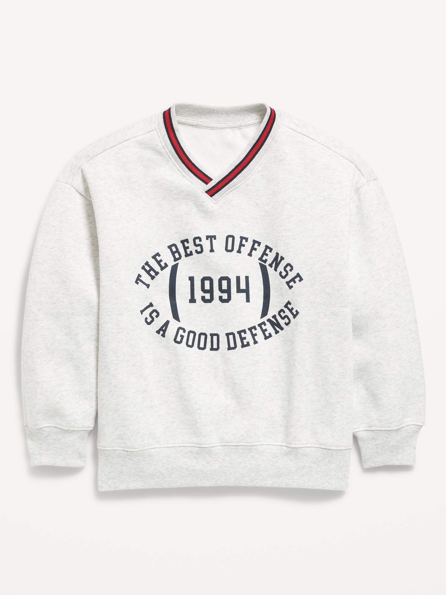 Oversized V-Neck Graphic Sweatshirt for Boys