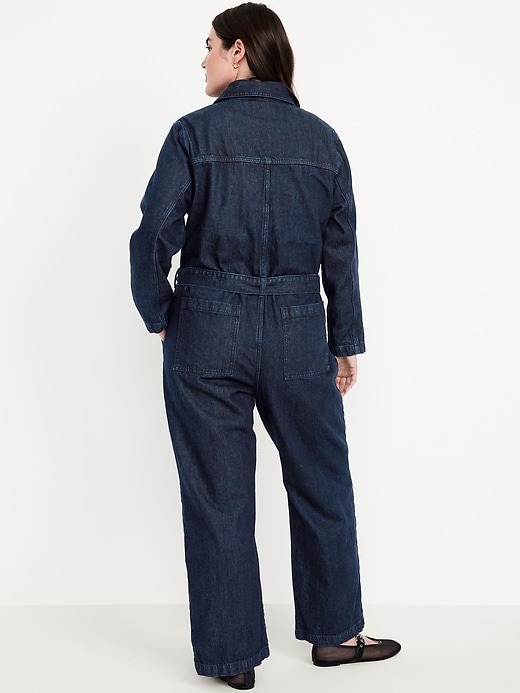 Image number 5 showing, Long-Sleeve Denim Jumpsuit