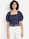 Square-Neck Denim Cropped Top - image 5
