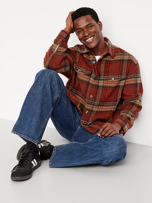 Image number 3 showing, Oversized Heavyweight Plaid Flannel Shirt