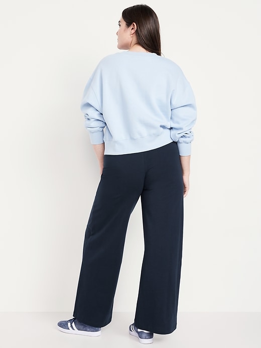 Image number 6 showing, Mid-Rise Jersey Super Wide-Leg Leggings