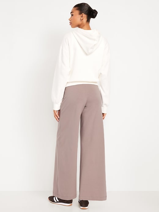 Image number 2 showing, Mid-Rise Jersey Super Wide-Leg Leggings