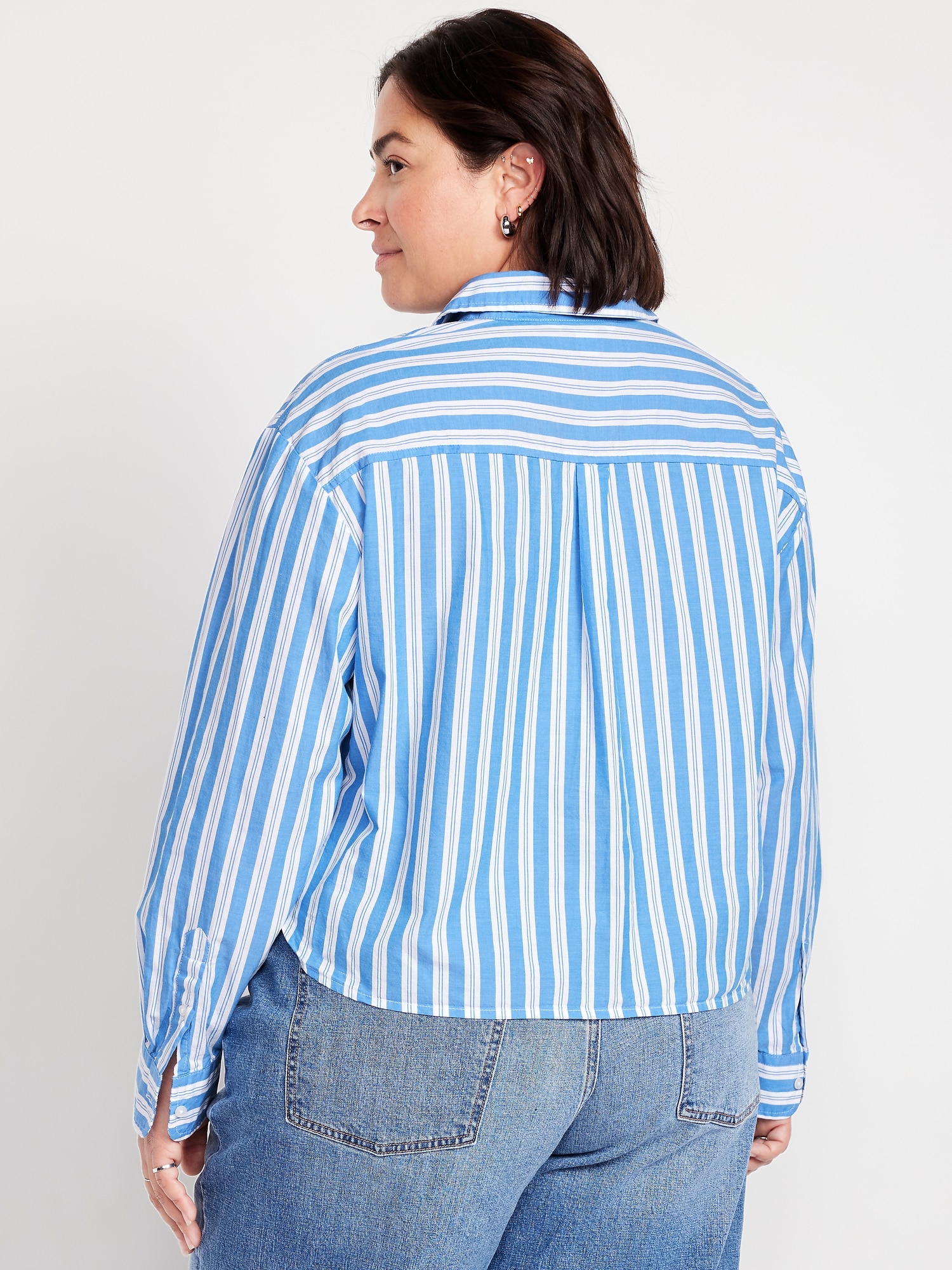 Cropped Button-Down Shirt