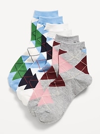 Image number 1 showing, Novelty Quarter Crew Socks 3-Pack for Women