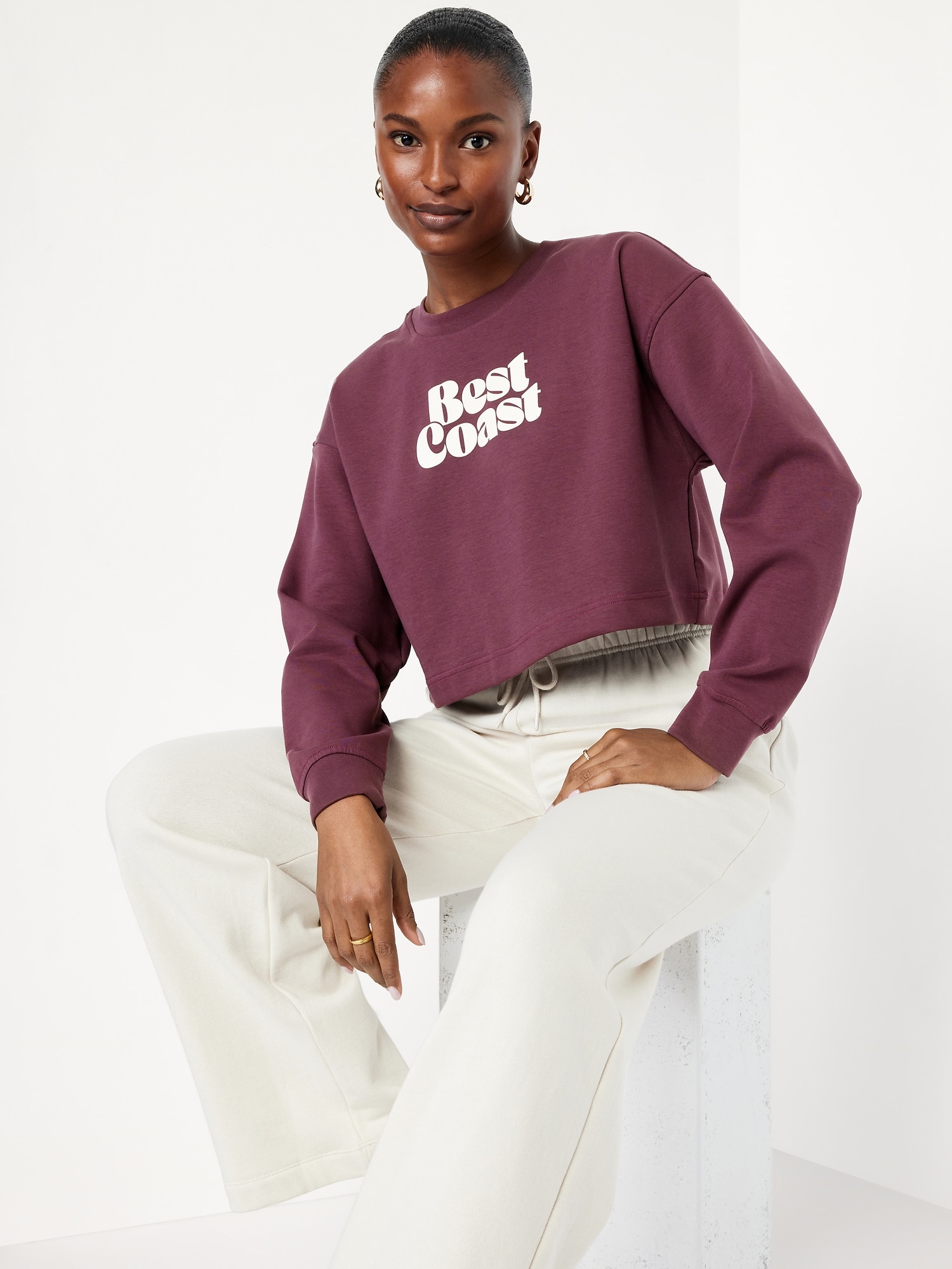 Dynamic Fleece Oversized Crop Sweatshirt | Old Navy