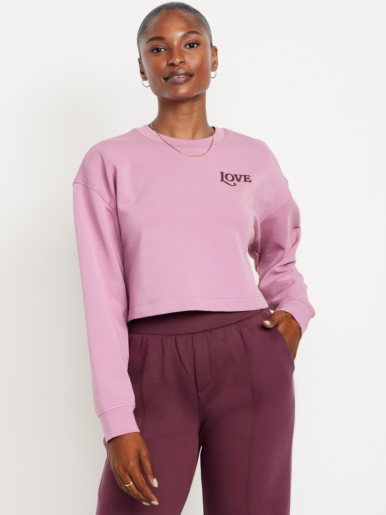 Dynamic Fleece Oversized Crop Sweatshirt | Old Navy