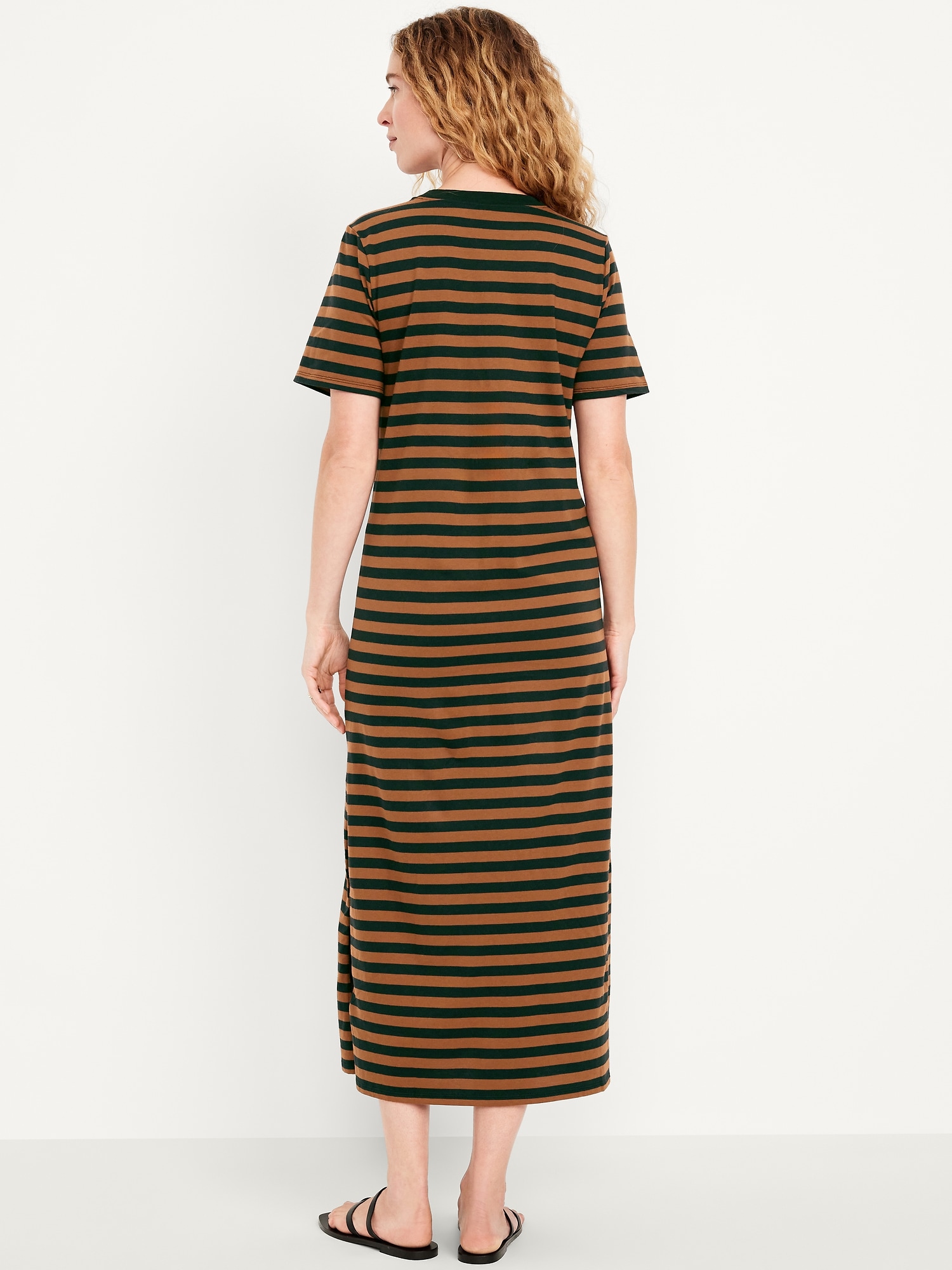 Vintage Crew-Neck Maxi T-Shirt Dress