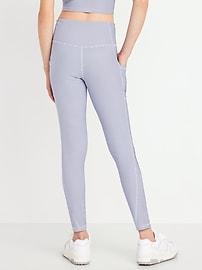 Image number 2 showing, High-Waisted PowerSoft Ribbed Performance 7/8 Leggings for Girls