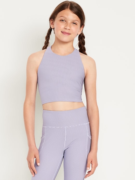 Image number 1 showing, PowerSoft Longline Ribbed Sports Bra for Girls