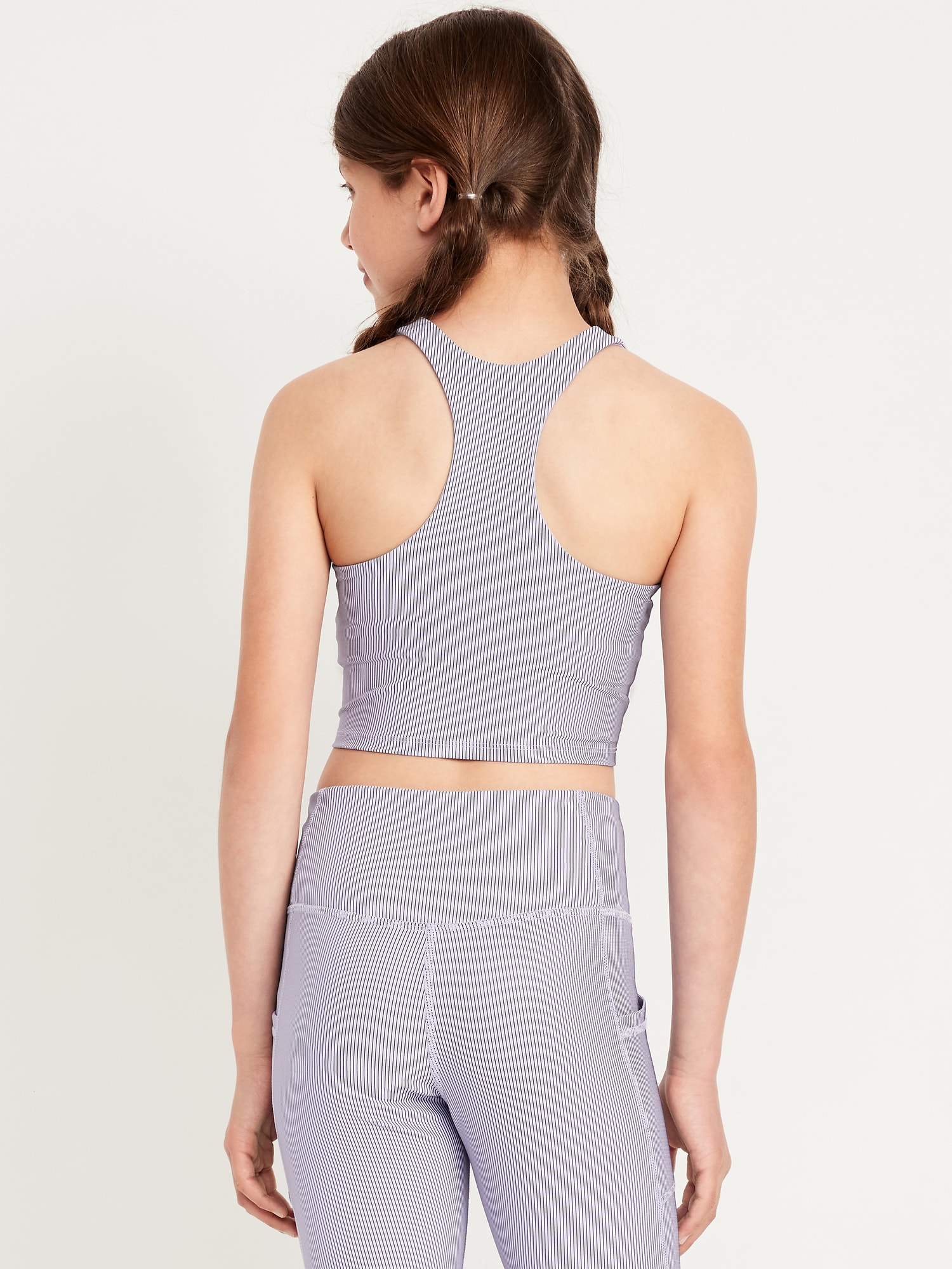 PowerSoft Longline Ribbed Sports Bra for Girls