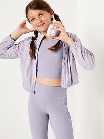 Image number 3 showing, PowerSoft Longline Ribbed Sports Bra for Girls