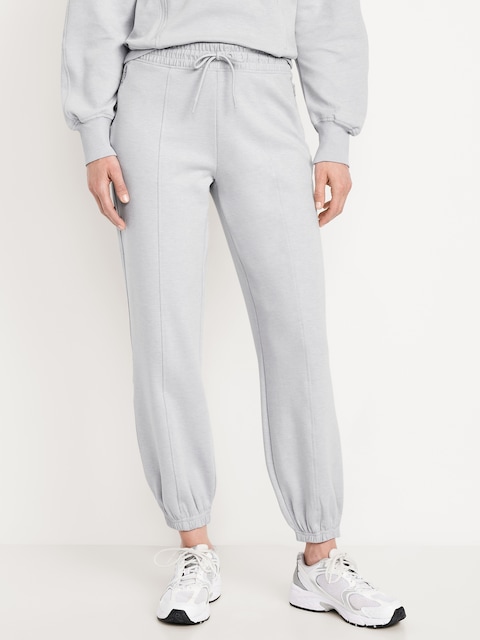 High-Waisted Dynamic Fleece Sweatpants - Faux-Heather Gray