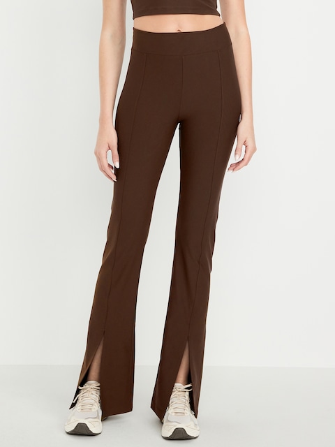 Extra High-Waisted PowerSoft Split-Flare Leggings - Black Coffee