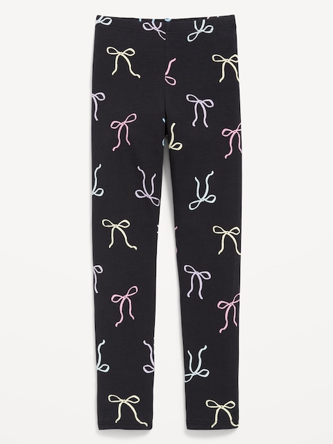 Printed Leggings for Girls - Black Multicolor