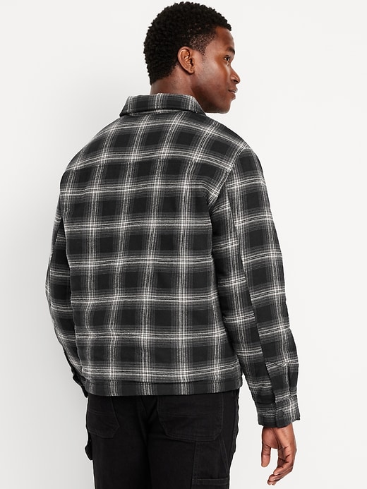 Image number 2 showing, Insulated Cropped Flannel Shacket