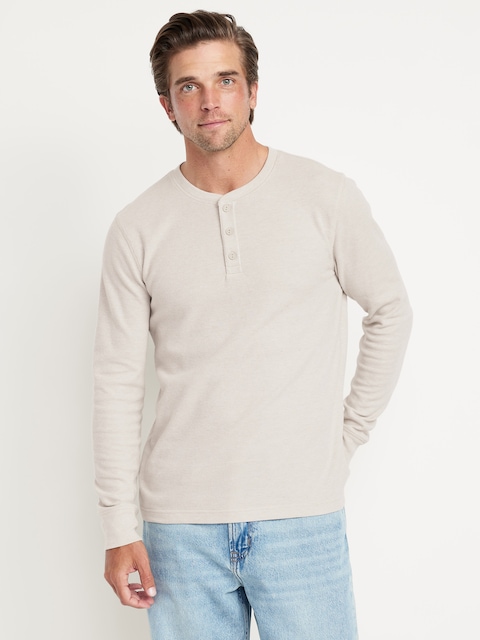 Waffle Henley T-Shirt - Oatmeal