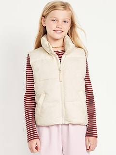 Water-Resistant Quilted Puffer Vest for Girls