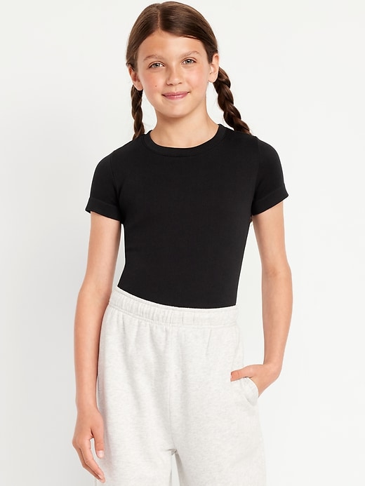 Image number 1 showing, Fitted Seamless Ribbed Performance Top for Girls