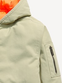 Image number 3 showing, Water-Resistant Hooded Bomber Jacket for Toddler Boys