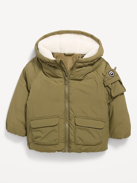 Image number 1 showing, Water-Resistant Oversized Monster Jacket for Toddler Boys